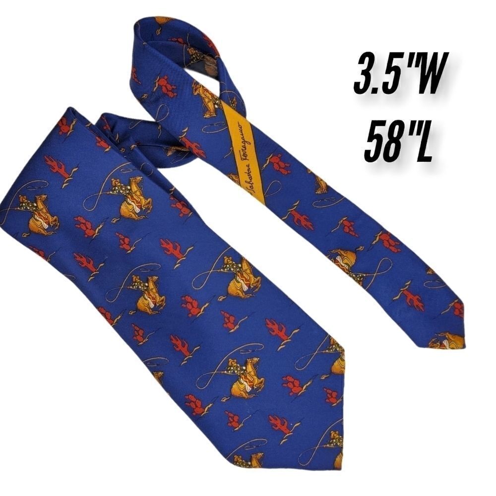 2 Salvatore Ferragamo ties made in Italy 100%silk - Picture 7 of 11